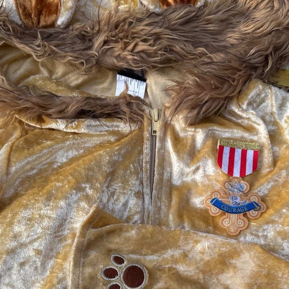 Wizard of Oz Furry Hooded Lion Dress with Courage Patch size 10Y - Picture 2 of 4